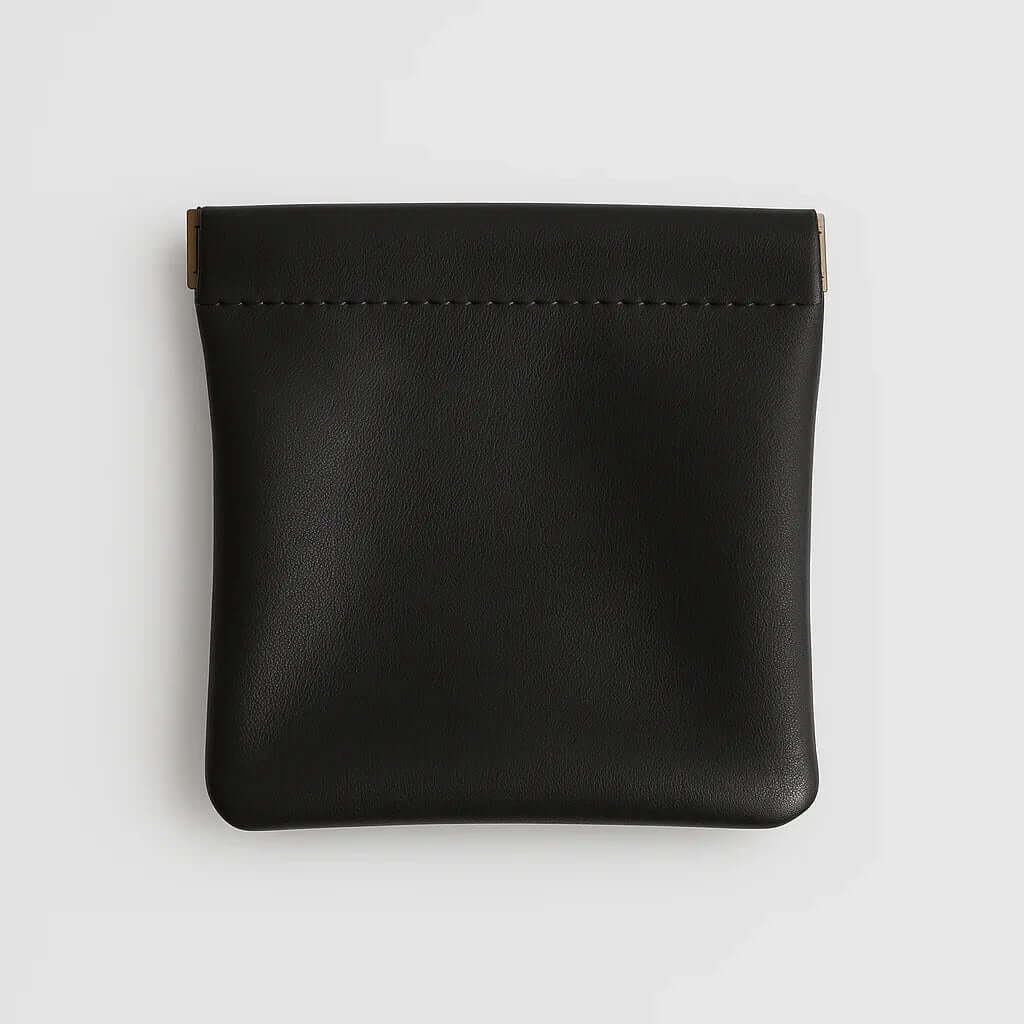 Pochette en cuir noire