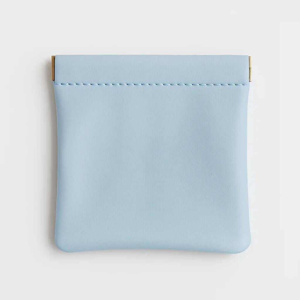 Pochette en cuir bleue