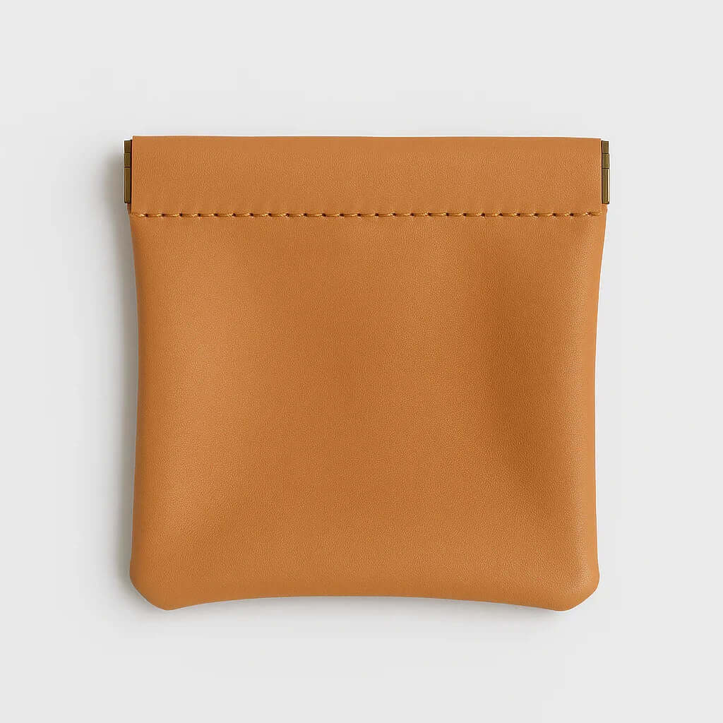 Pochette en cuir caramel
