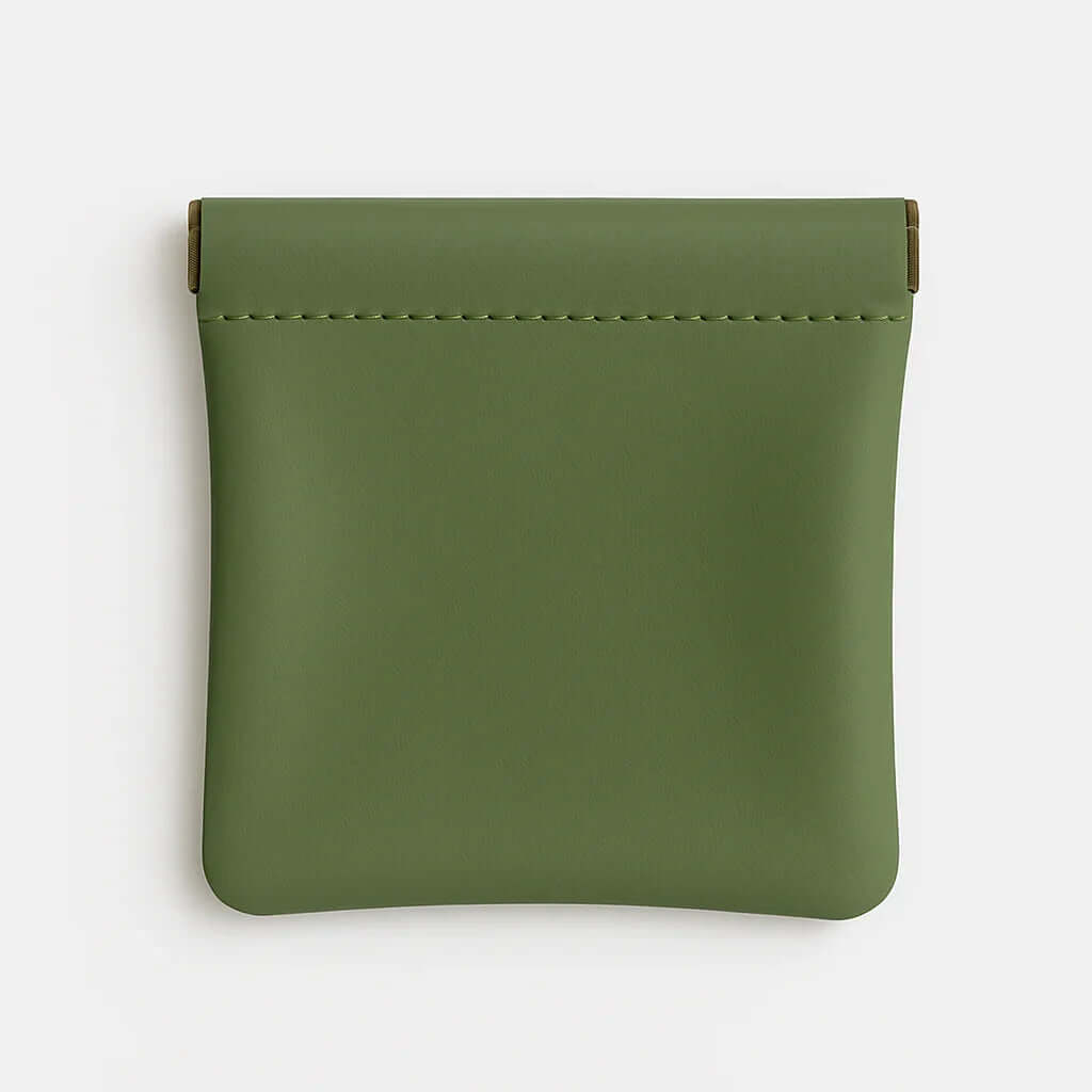 Pochette en cuir verte