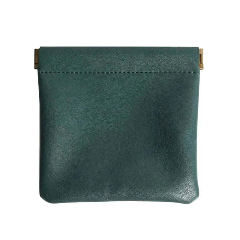 Pochette en cuir verte foncée