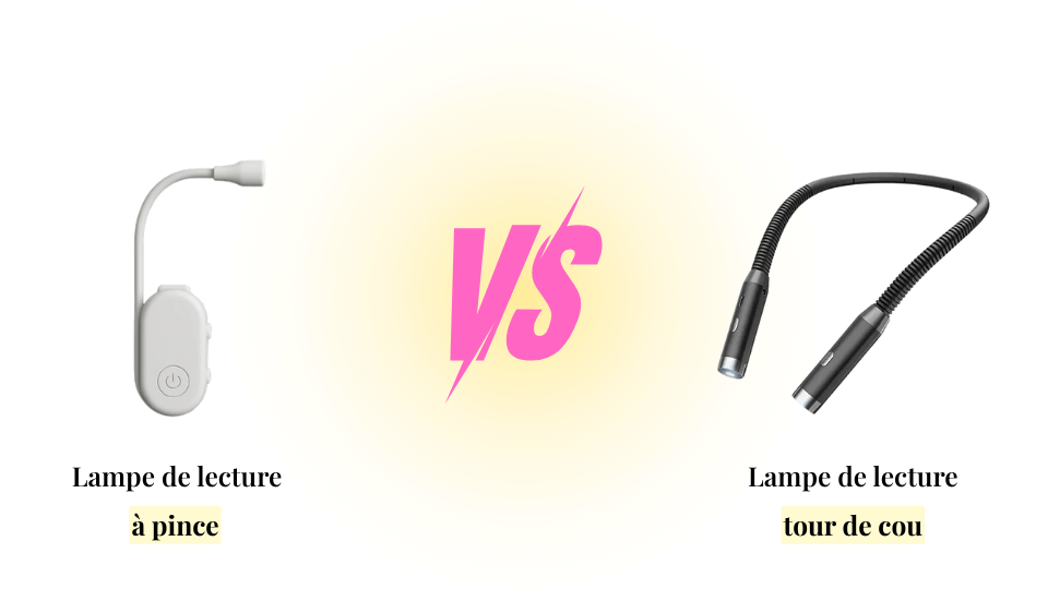 Lampe de lecture tour de cou ou lampe de lecture à pince : laquelle choisir pour lire confortablement ?
